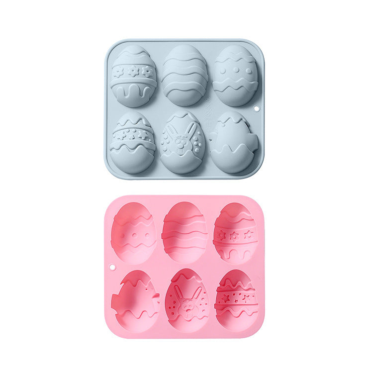 6-piece Silicone Mold For Different Easter Eggs Chocolate Mold