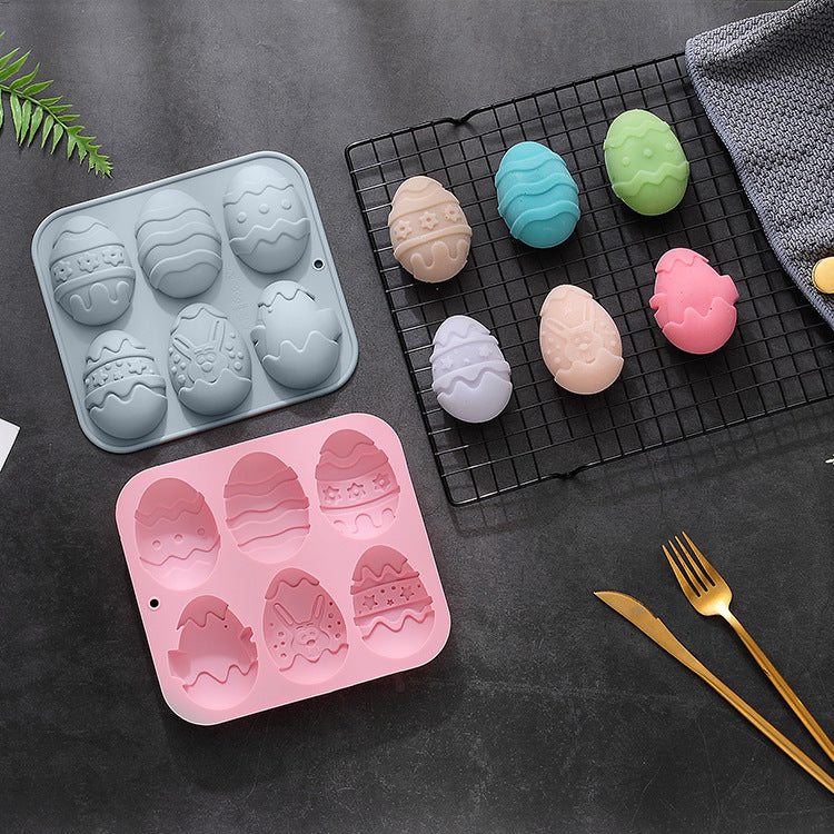 6-piece Silicone Mold For Different Easter Eggs Chocolate Mold