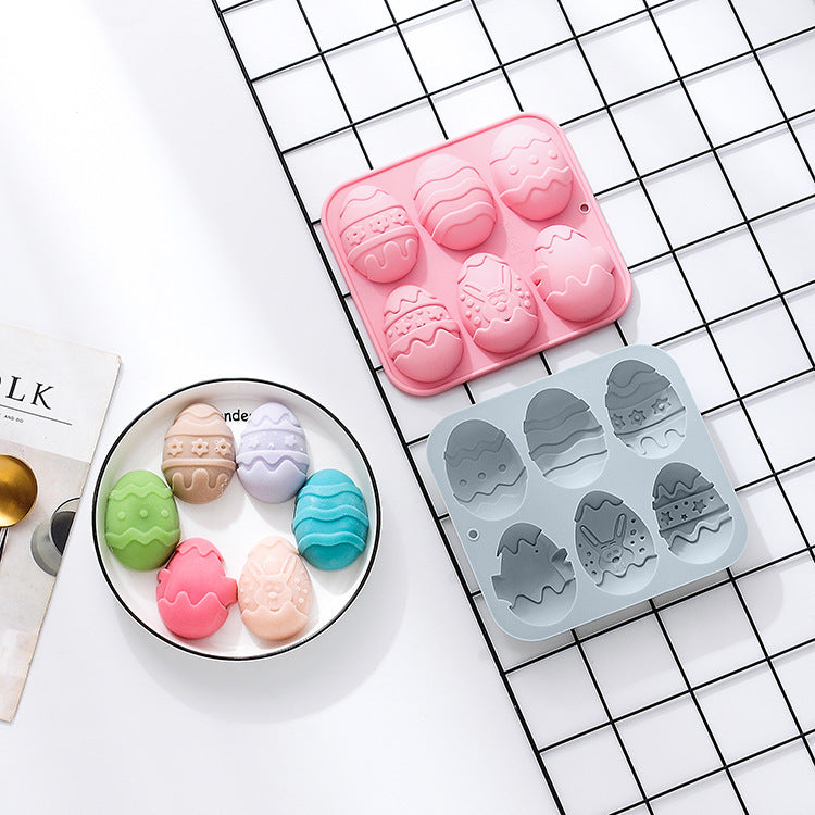 6-piece Silicone Mold For Different Easter Eggs Chocolate Mold